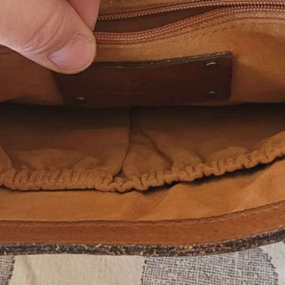 Patricia Nash Postiano Square Heritage Tan Leather Shoulder Bag - Picture 8 of 8